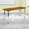 Flash Furniture Rectangle 26 W, 60 L, 30 H, Chrome, Laminate, Particleboard, Steel, Wood Grain XU-A3060-CON-OAK-T-A-CAS-GG - alternate 1